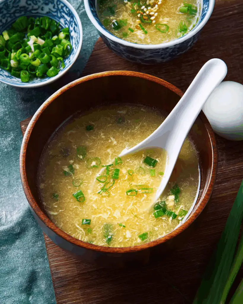 Silky Homemade Egg Drop Soup with a Savory Broth
