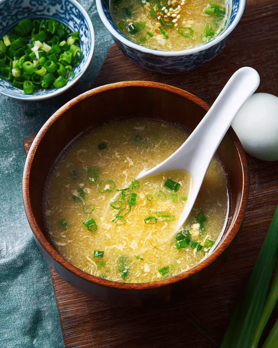 Silky Homemade Egg Drop Soup with a Savory Broth