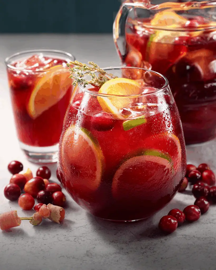 Refreshing Spanish Red Wine Sangria with Fresh Fruits