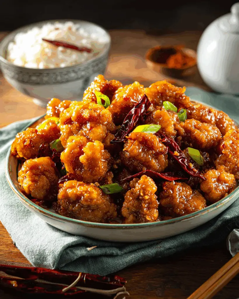 Crispy Sweet and Spicy General Tso’s Chicken Delight