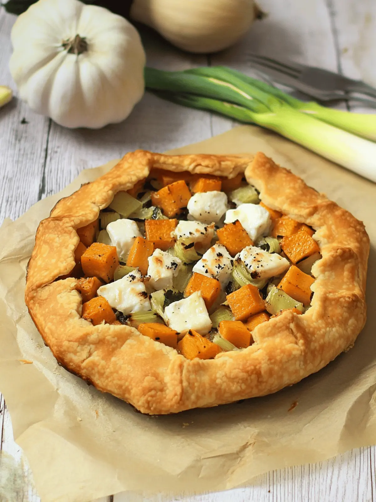 Savoury Butternut Squash, Leek, and Goat Cheese Crostata