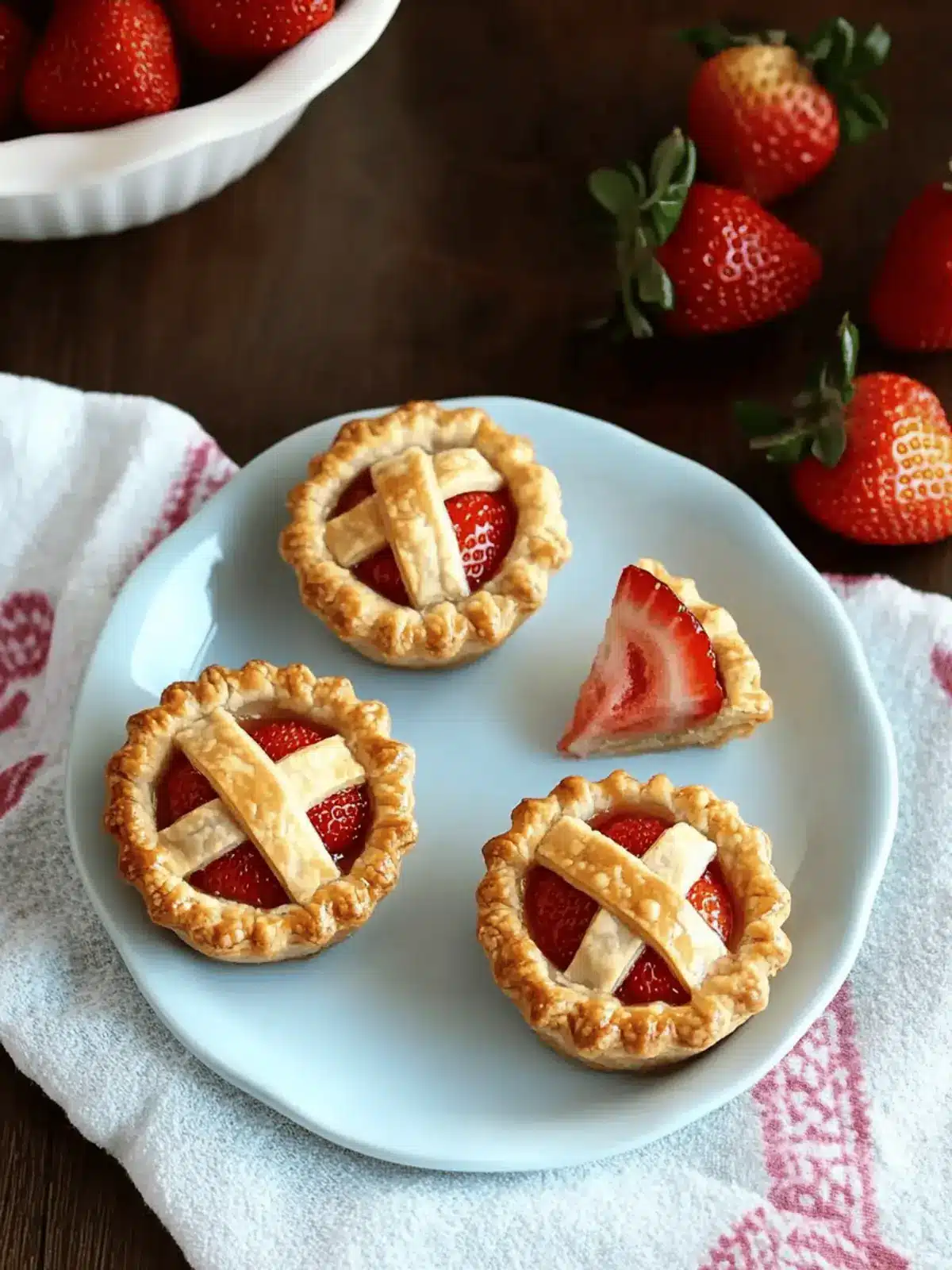 Mini Strawberry Rum Pies