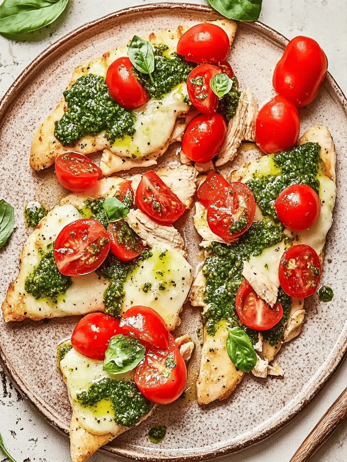 Pesto Chicken Bruschetta