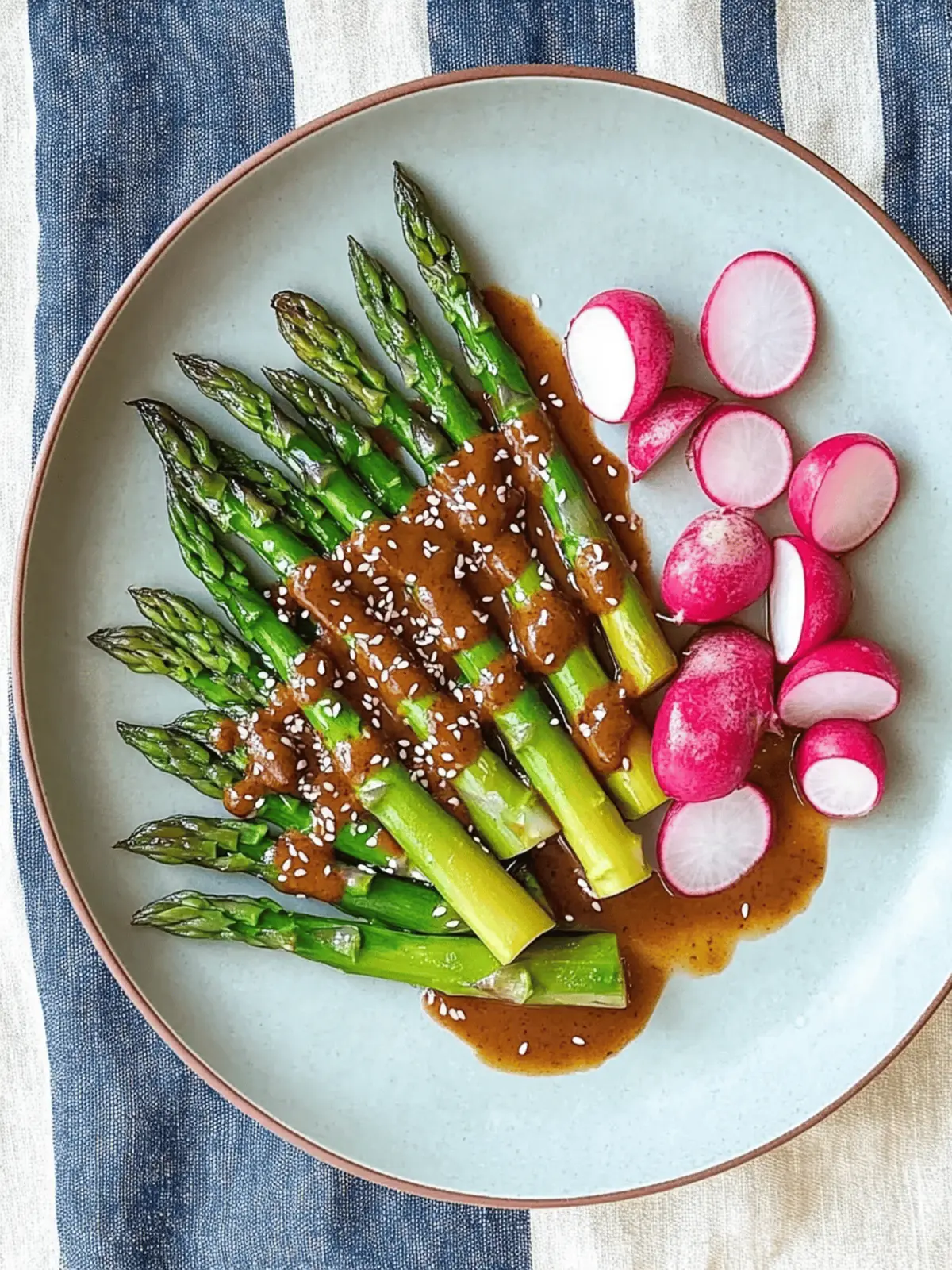 Asparagus and Radishes with Sesame-Miso Dressing