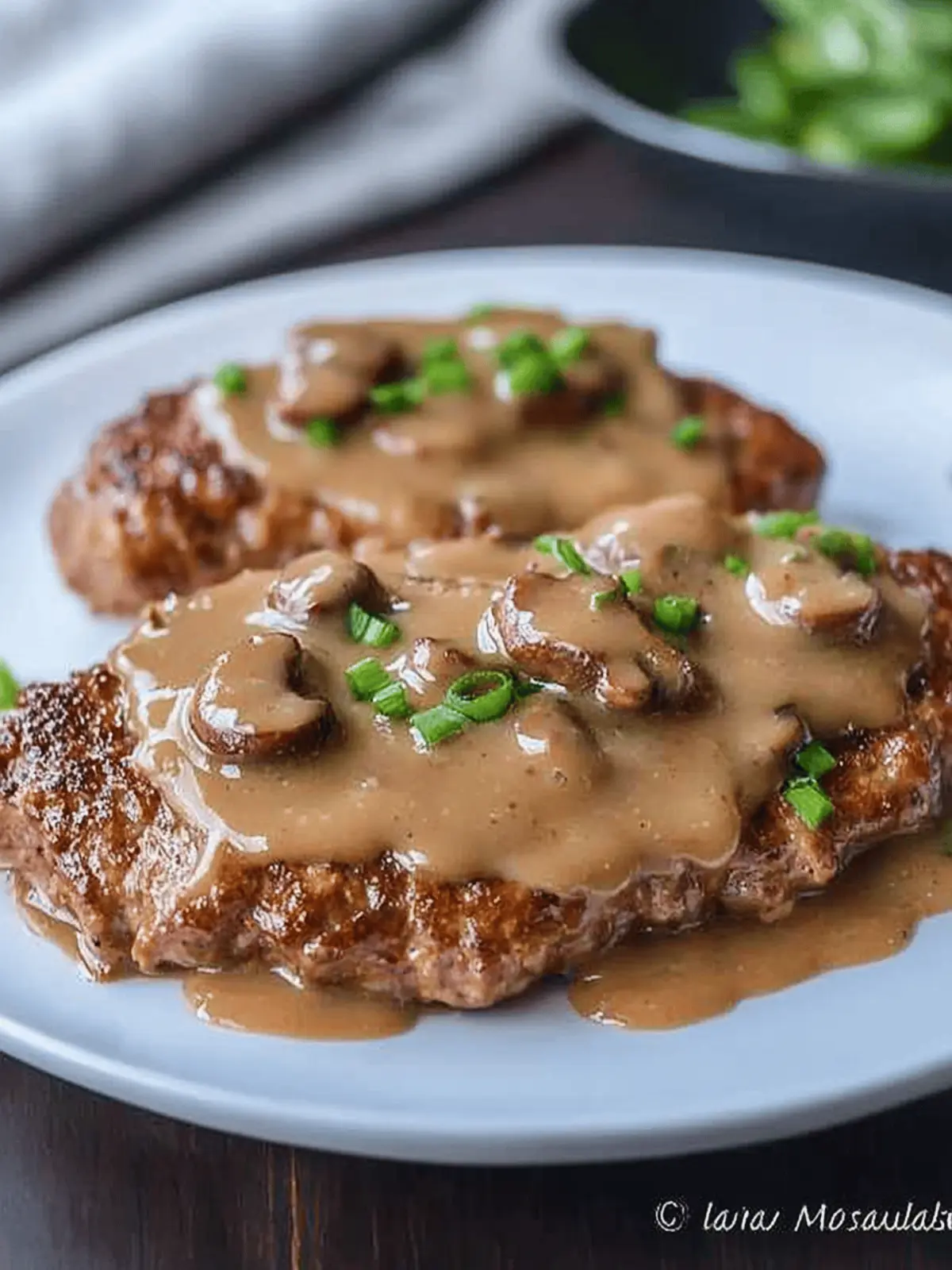 Pork Burger Steak with Mushroom Gravy