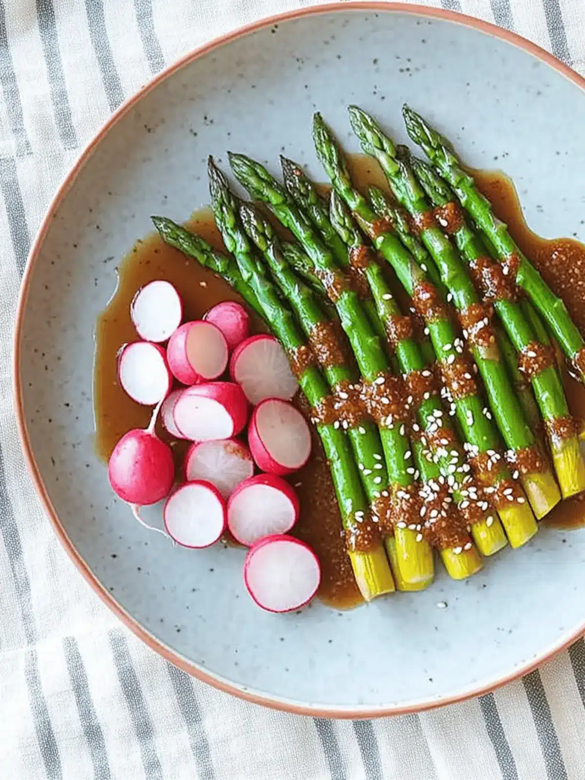 Asparagus and Radishes with Sesame-Miso Dressing