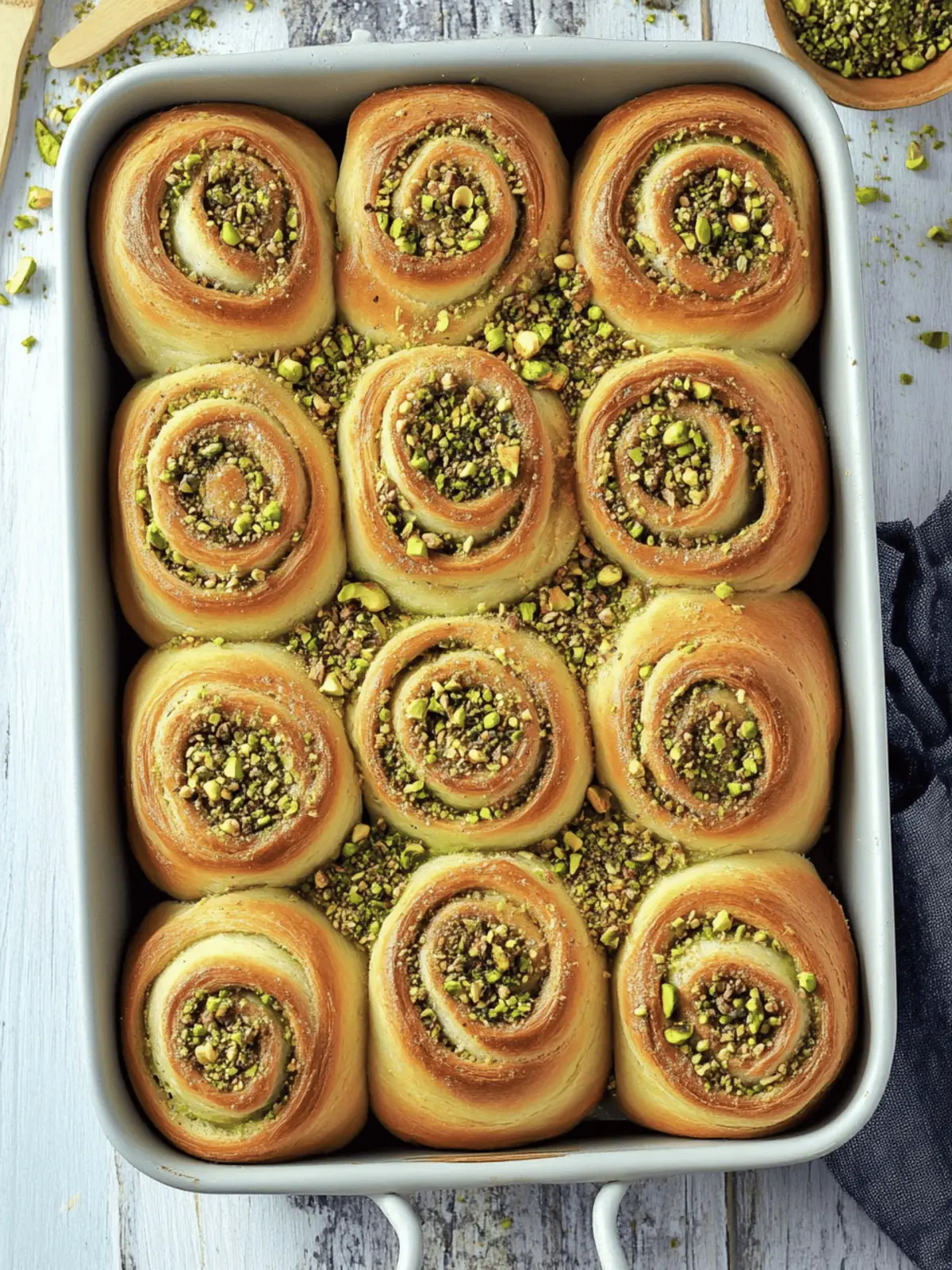 Sweet Pistachio Cream Brioche Rolls