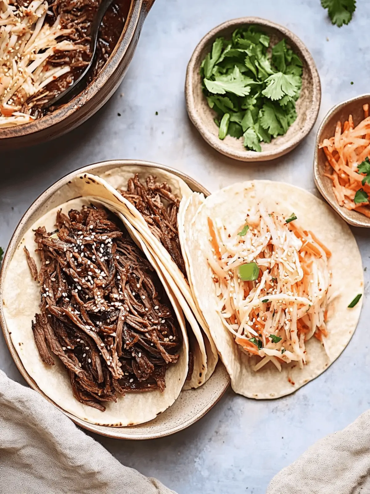 Slow Cooker Korean Beef Tacos