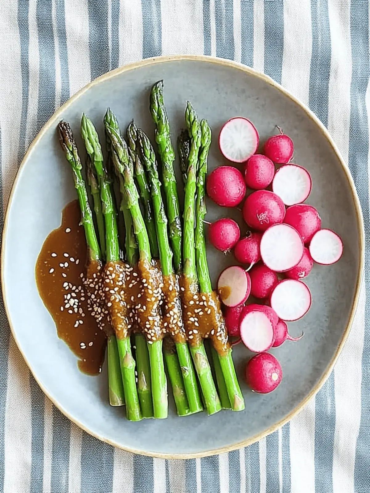 Asparagus and Radishes with Sesame-Miso Dressing