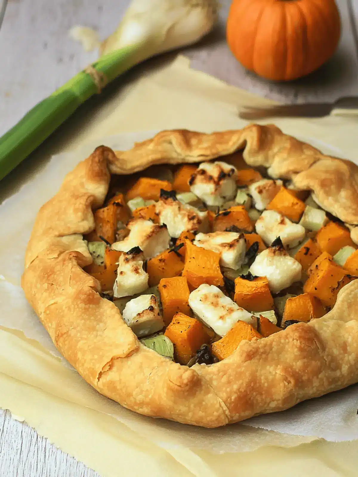 Savoury Butternut Squash, Leek, and Goat Cheese Crostata