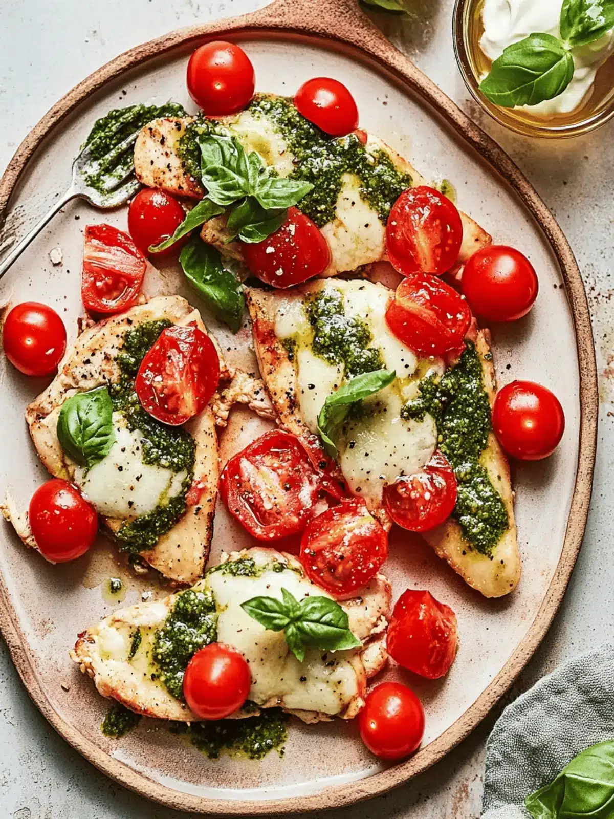 Pesto Chicken Bruschetta