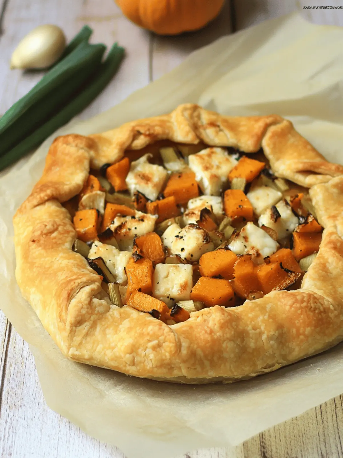 Savoury Butternut Squash, Leek, and Goat Cheese Crostata
