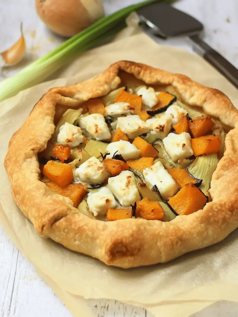 Savoury Butternut Squash, Leek, and Goat Cheese Crostata