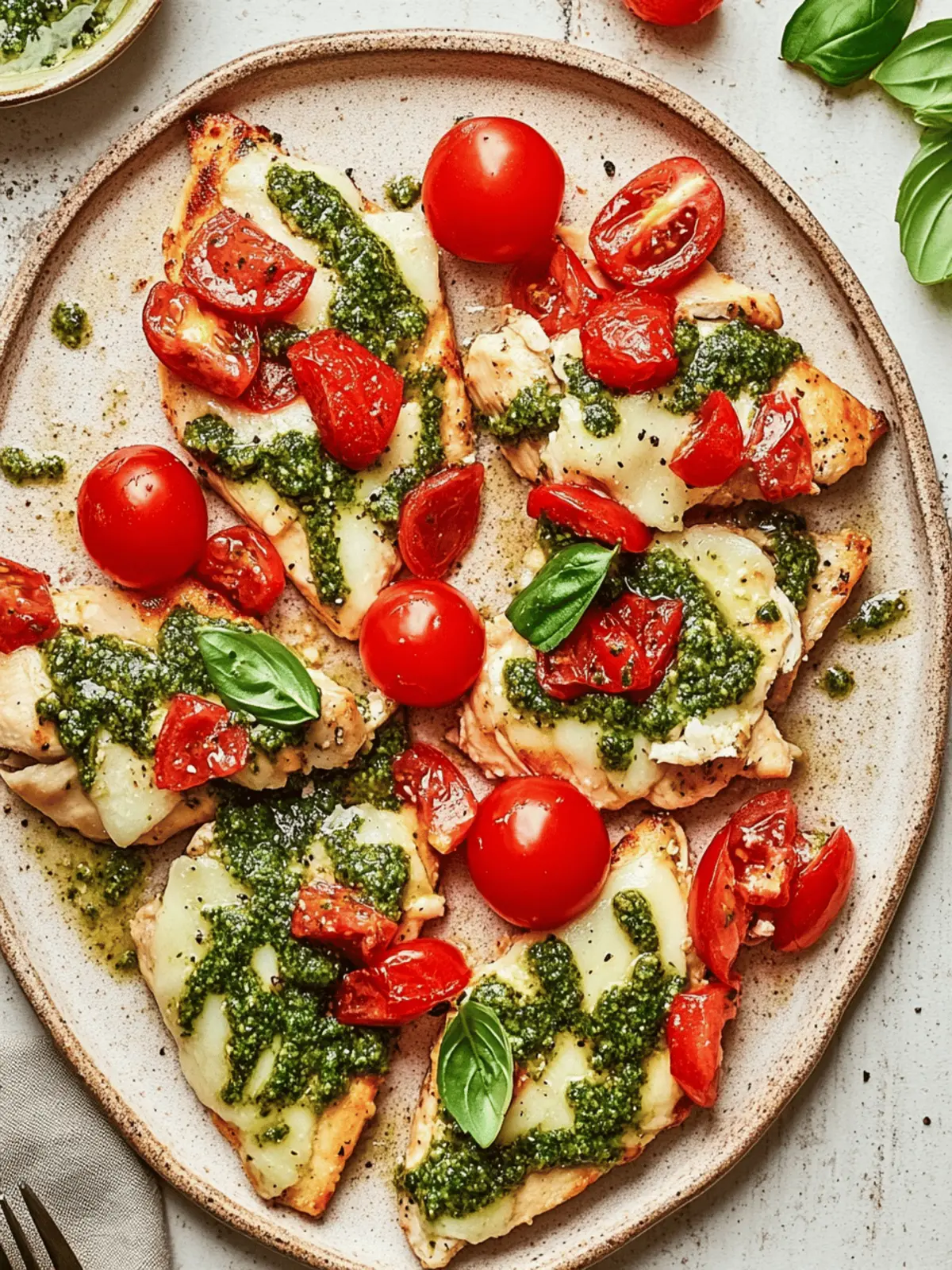 Pesto Chicken Bruschetta