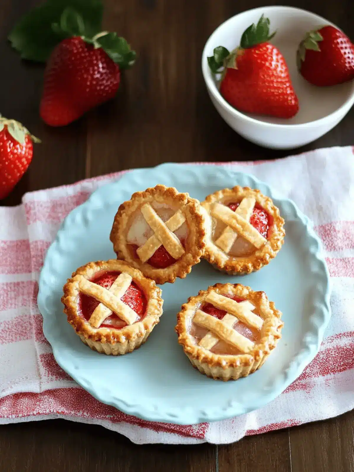 Mini Strawberry Rum Pies