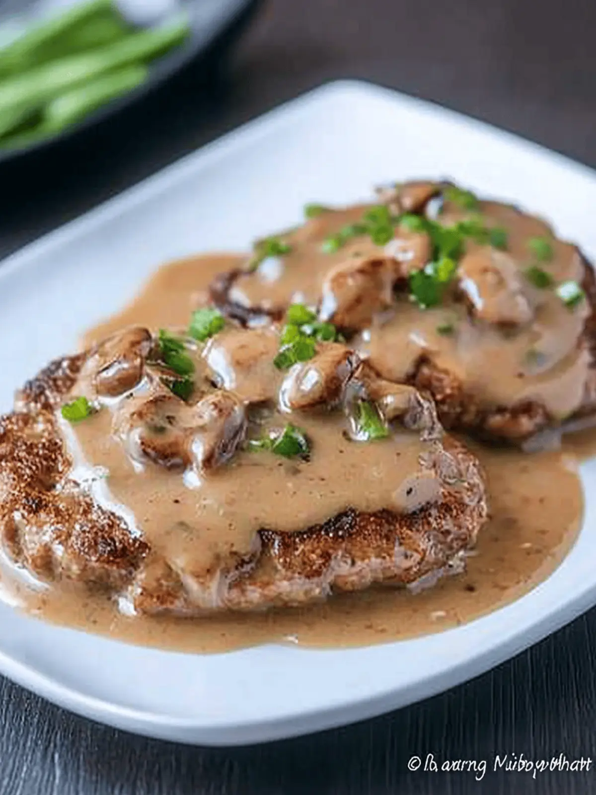 Pork Burger Steak with Mushroom Gravy