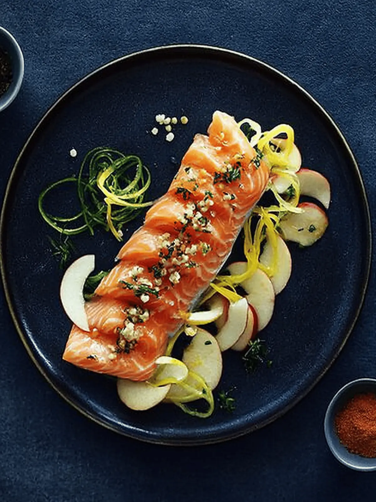 Baked Norwegian salmon with apple vinaigrette