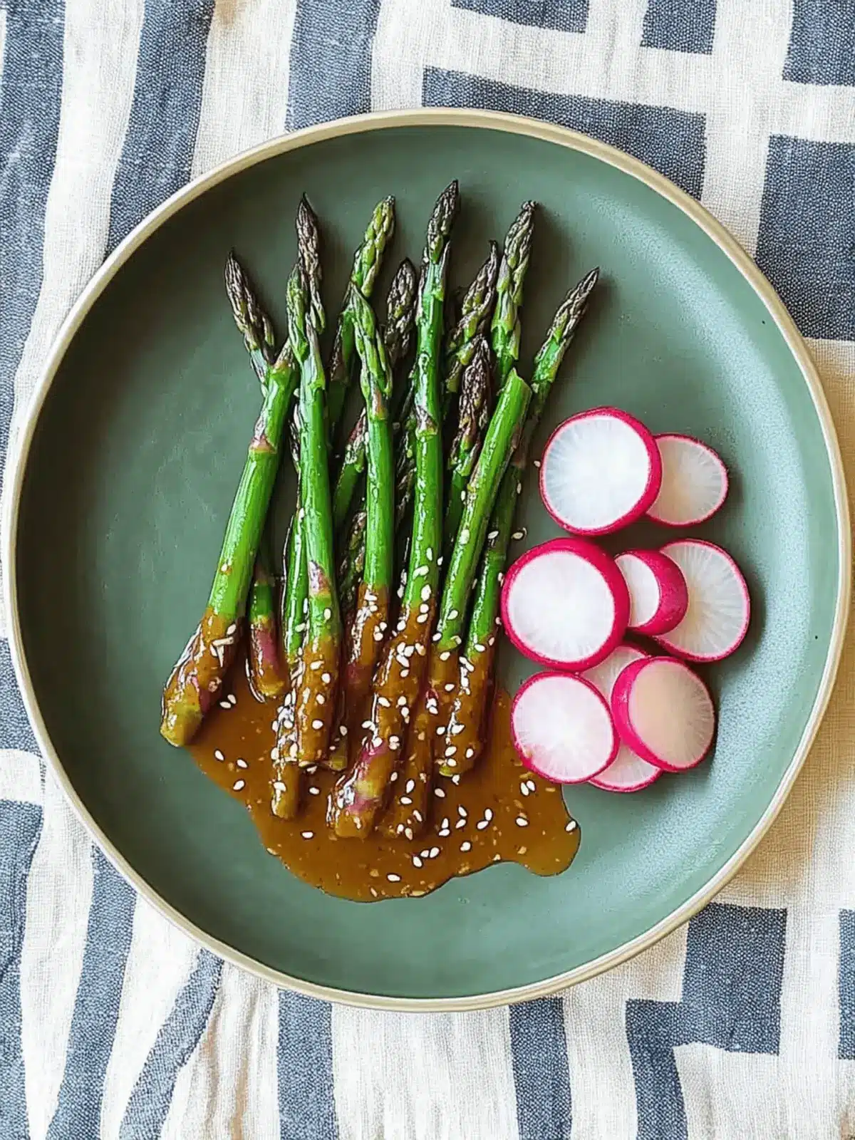 Asparagus and Radishes with Sesame-Miso Dressing