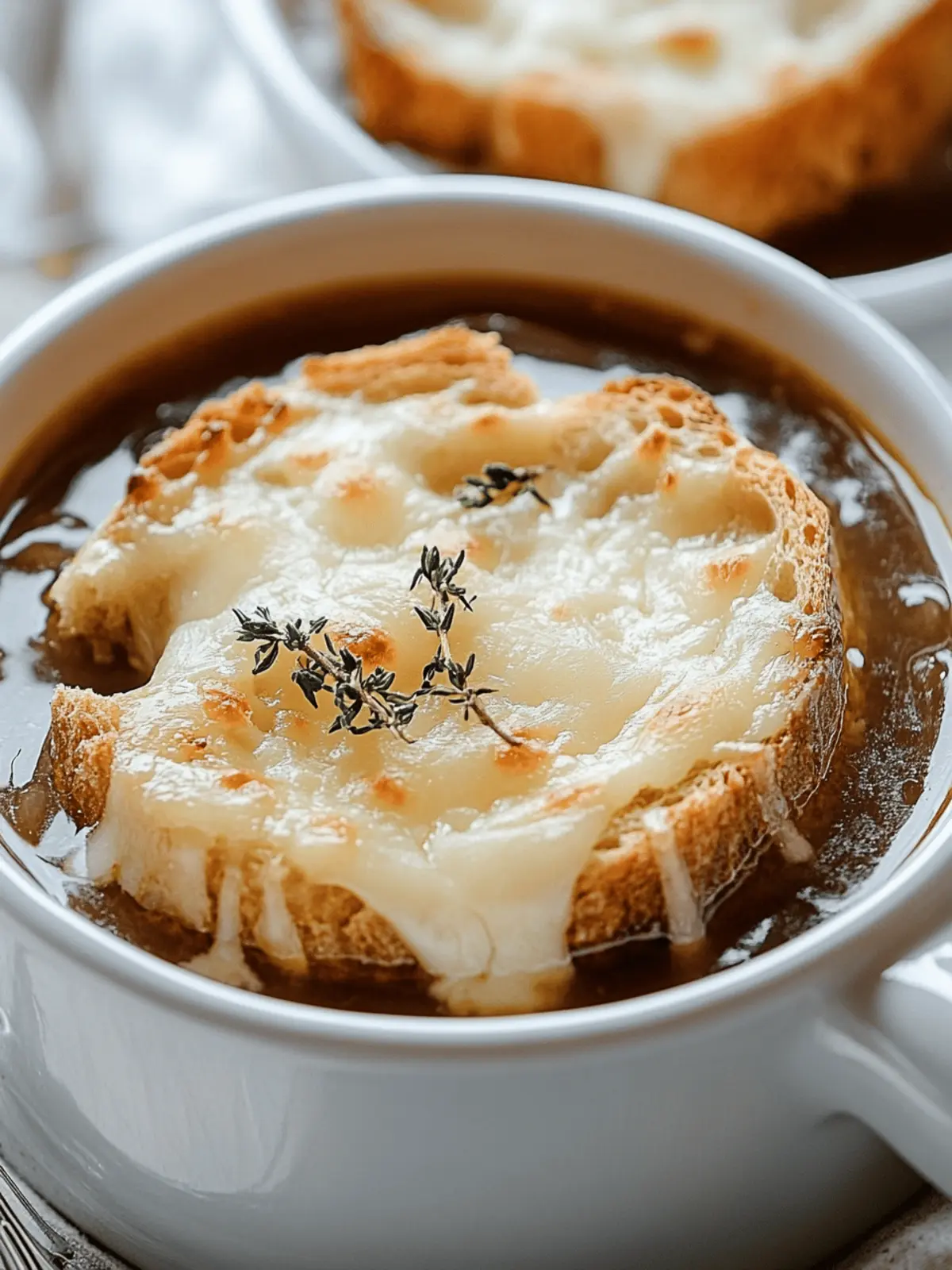 Classic French Onion Soup with Gruyere Croutons
