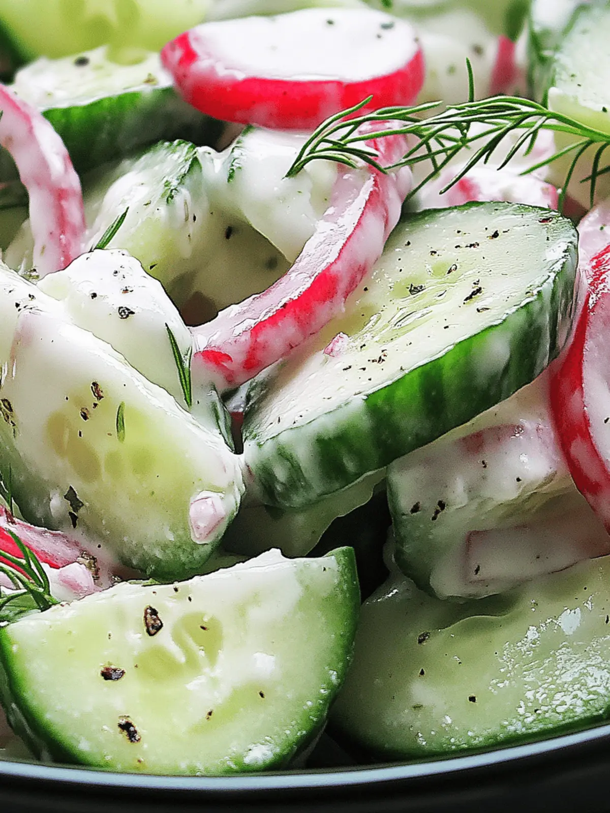 Fresh Creamy Cucumber Salad with a Zesty Twist