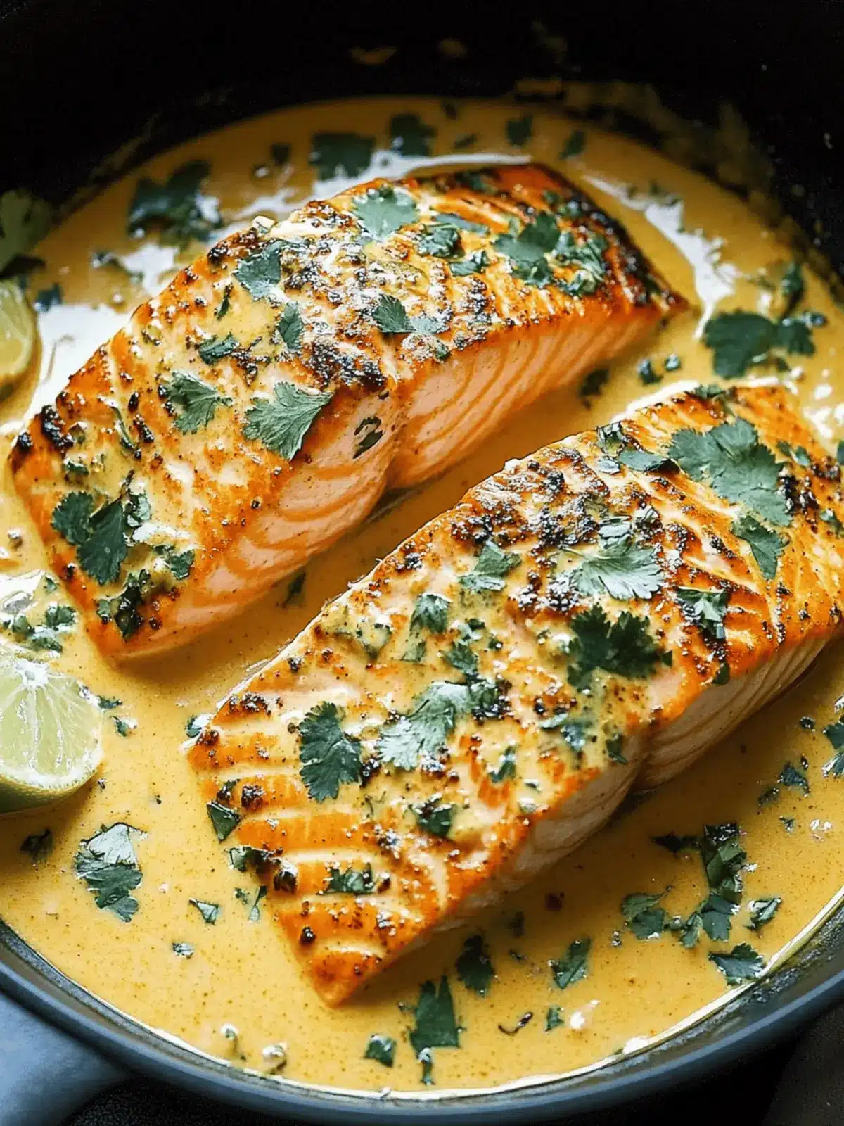 Creamy Curried Salmon Skillet
