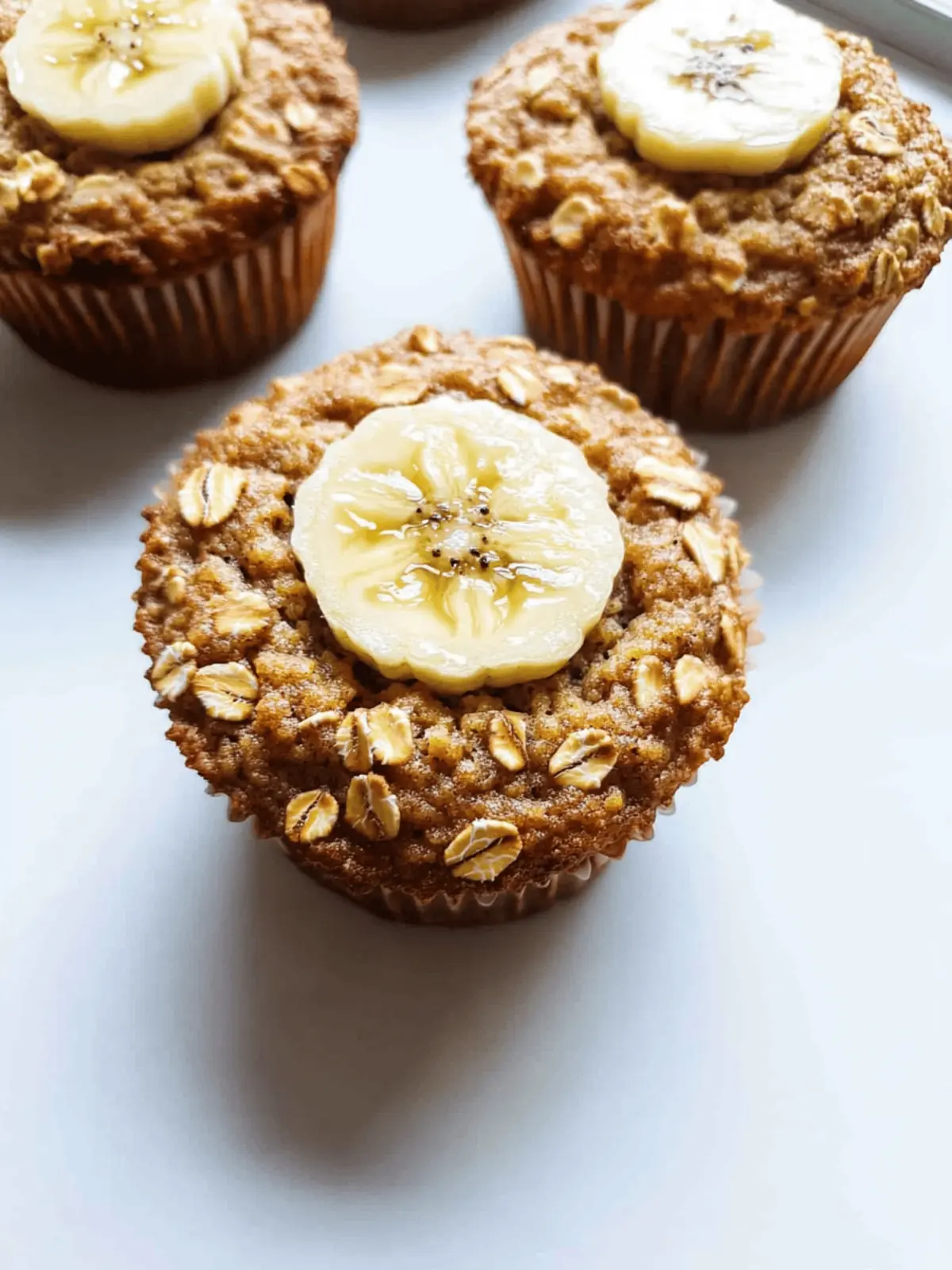 Healthy Banana Oatmeal Muffins (No Flour!)