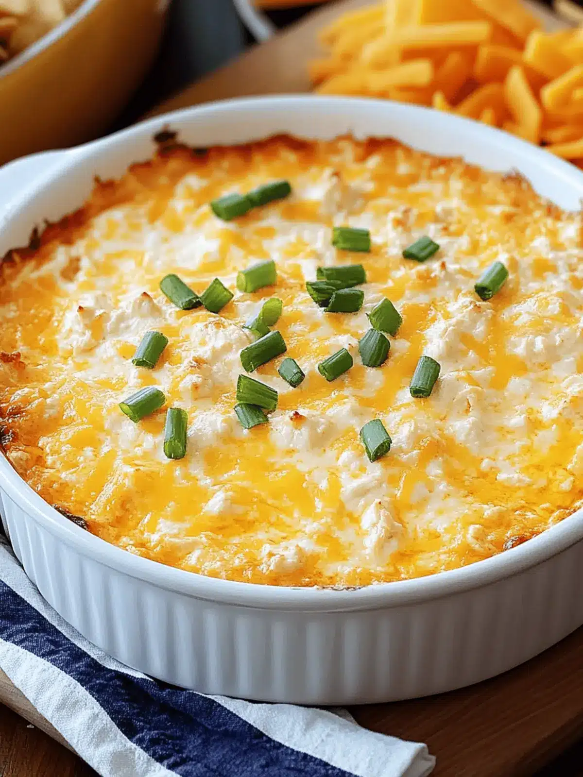 Creamy Baked Buffalo Chicken Dip with Cheddar Bliss