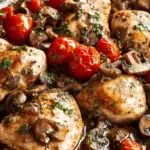 Chicken Breasts Braised in Port with Mushrooms and Tomatoes