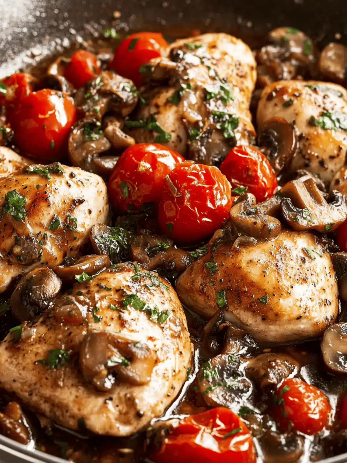 Chicken Breasts Braised in Port with Mushrooms and Tomatoes