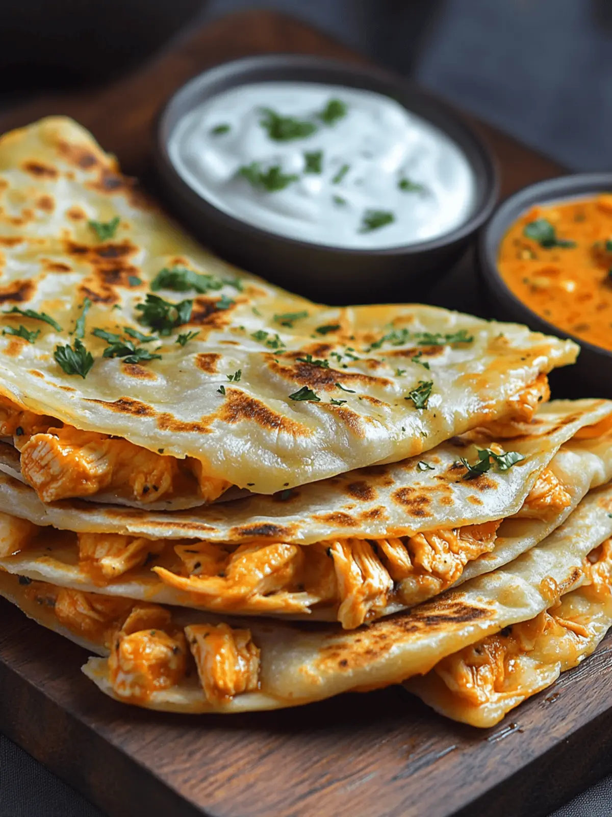 Buffalo Chicken and Cheese Paratha