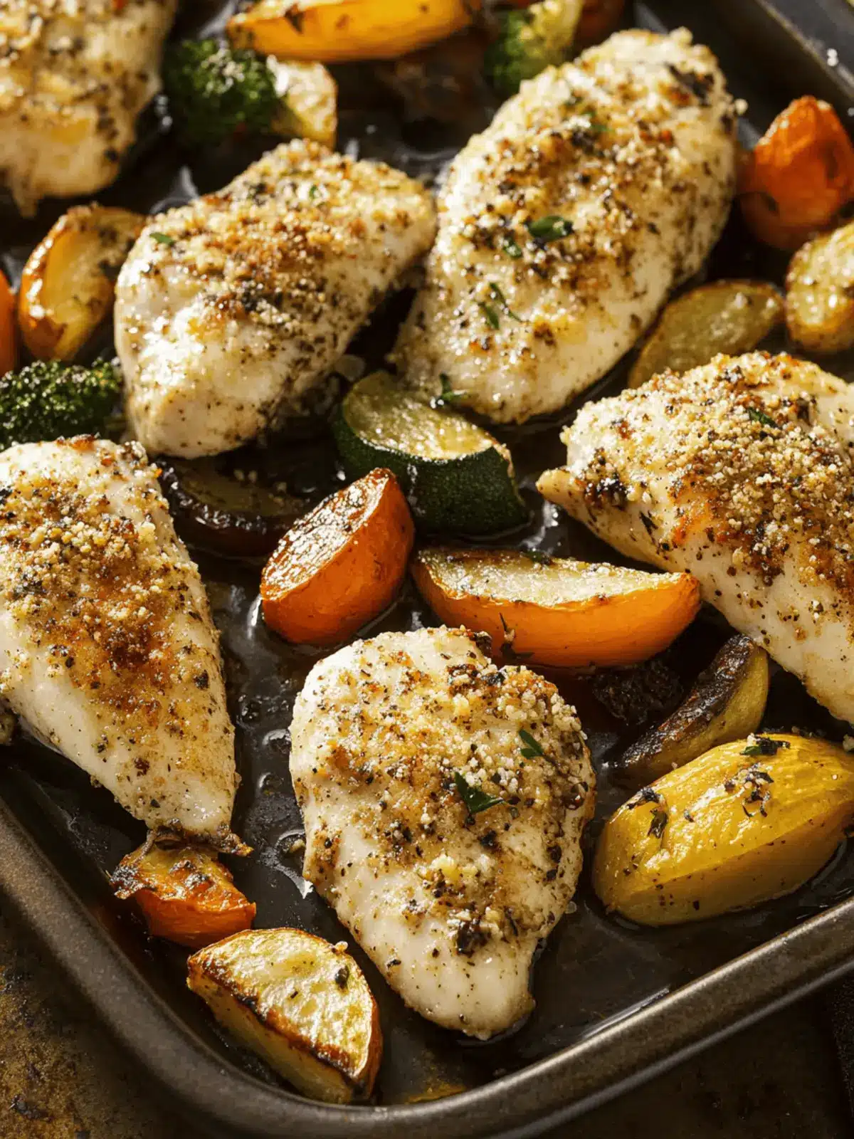 Oven-Baked Parmesan Chicken with Roasted Veggies