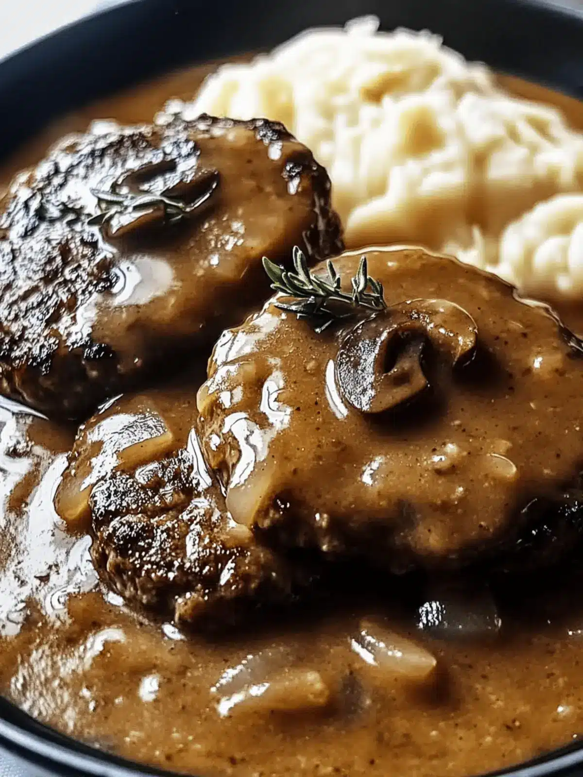 Tender Salisbury Steak in Rich Gravy