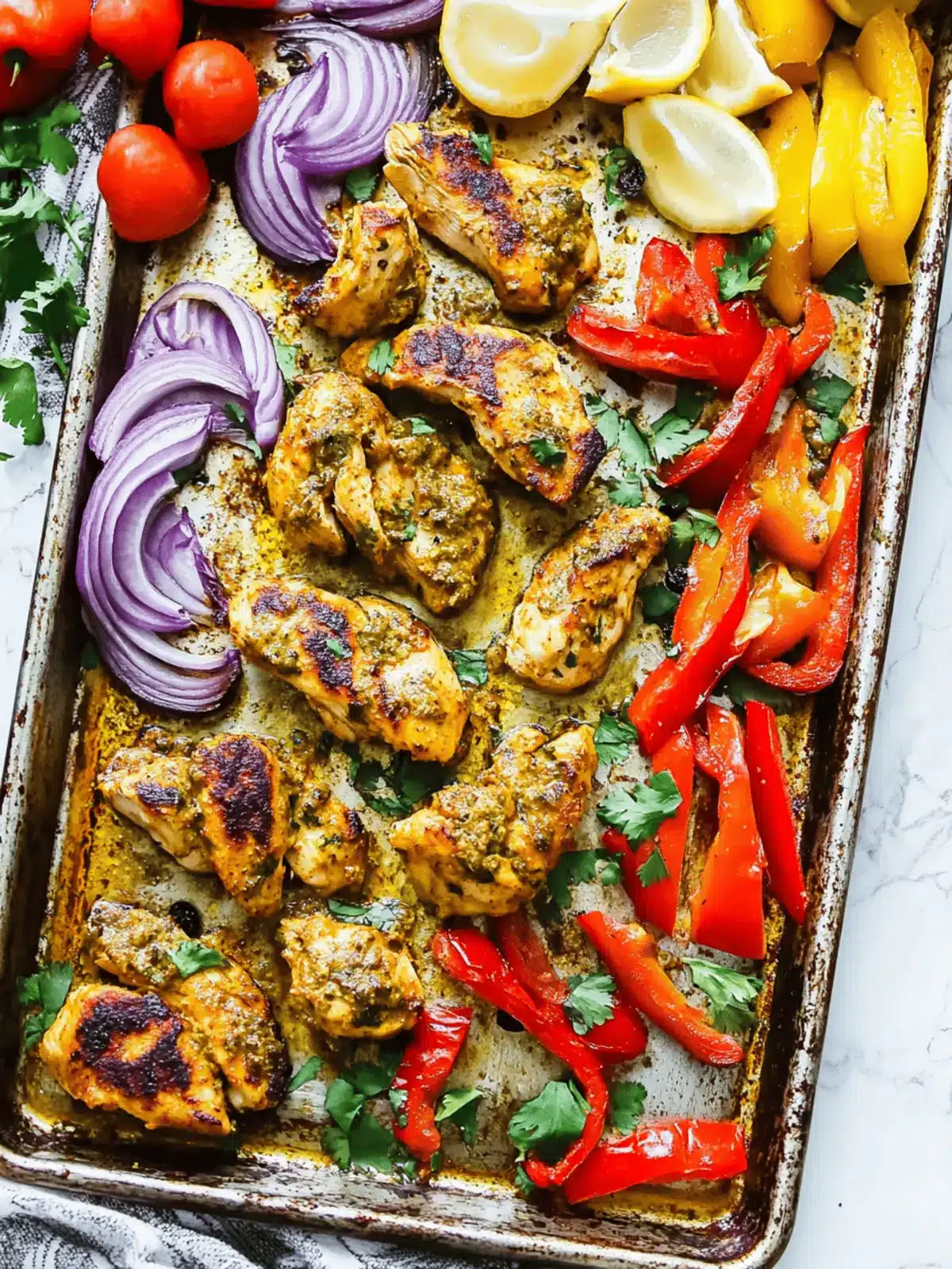 Chicken Shawarma Sheet Pan Dinner