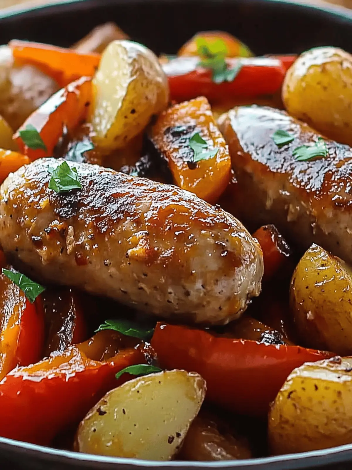 Hearty Chicken Sausage with Roasted Peppers and Potatoes