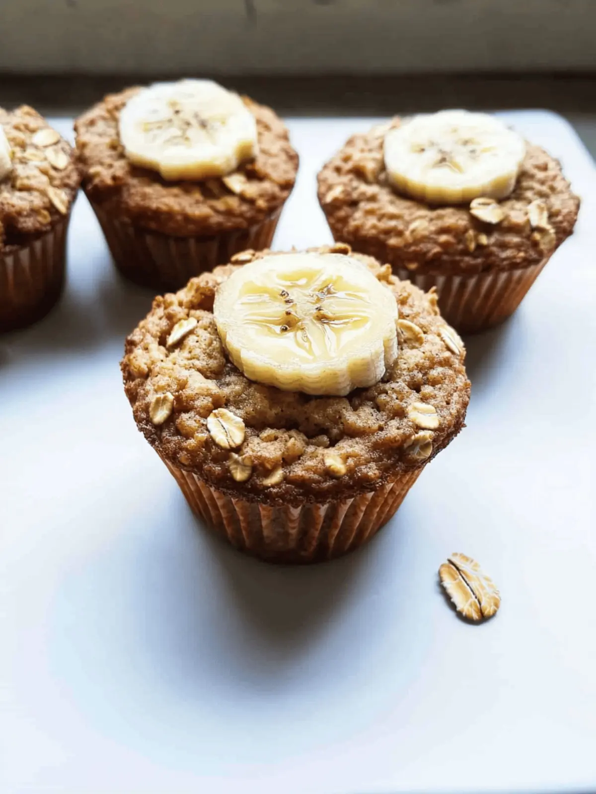 Healthy Banana Oatmeal Muffins (No Flour!)