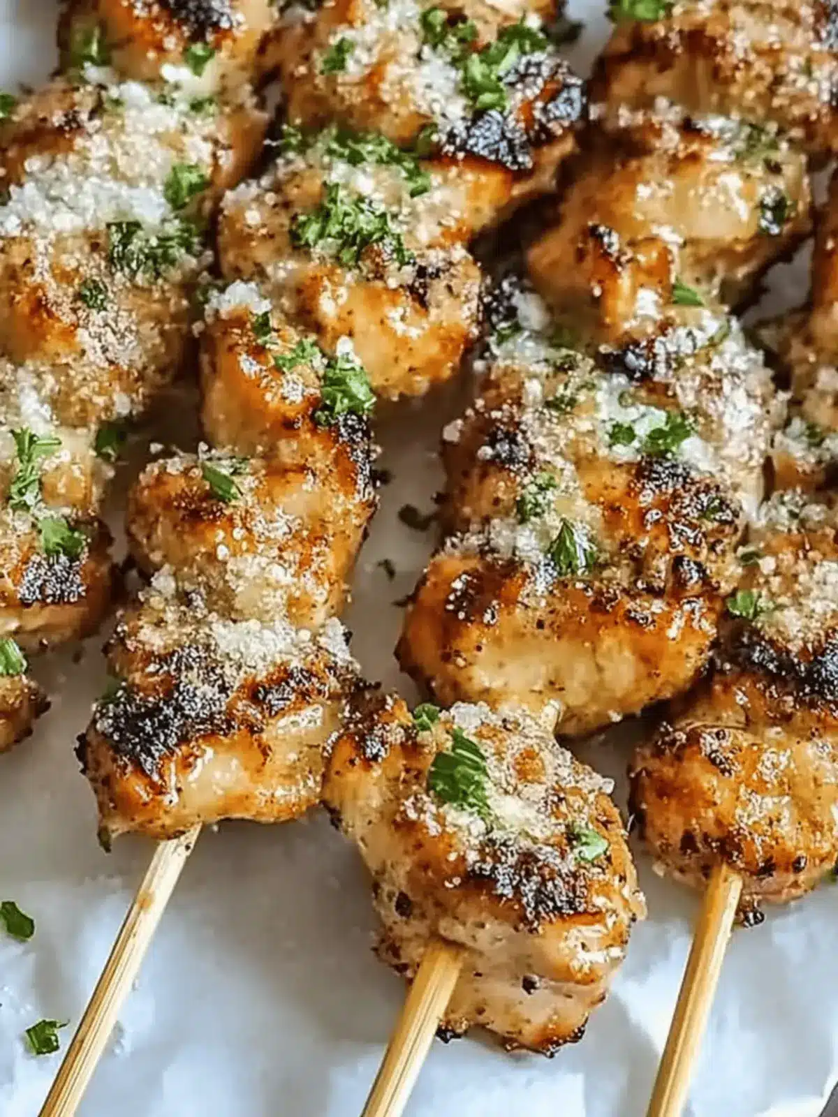 Ranch Garlic Parmesan Chicken Skewers