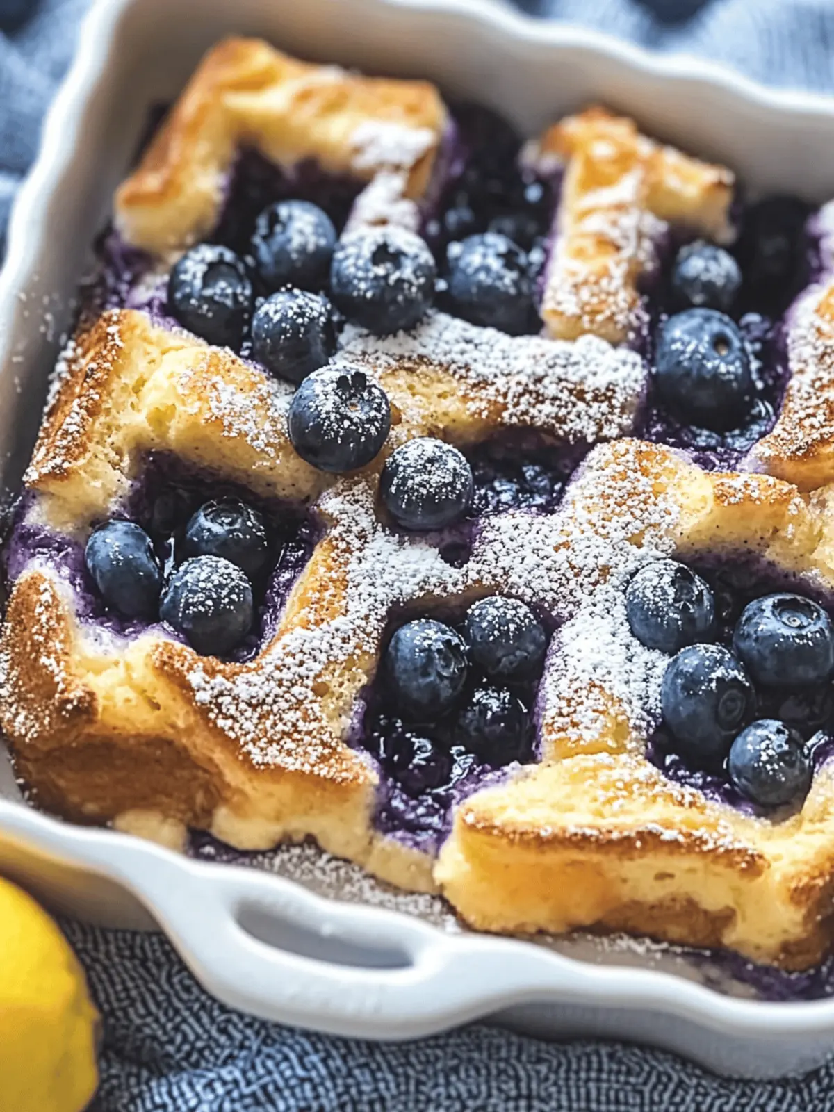 Lemon-Infused Baked Blueberry French Toast Delight