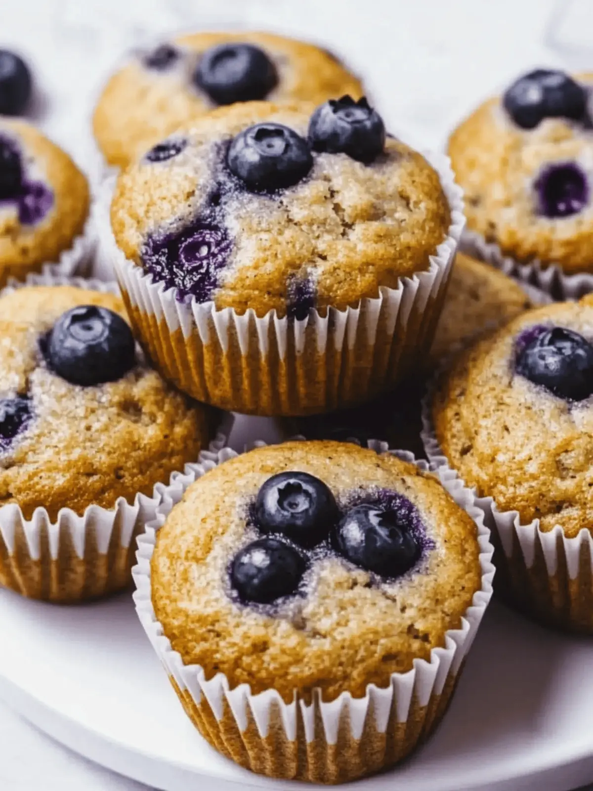 Fluffy Banana and Blueberry Muffins