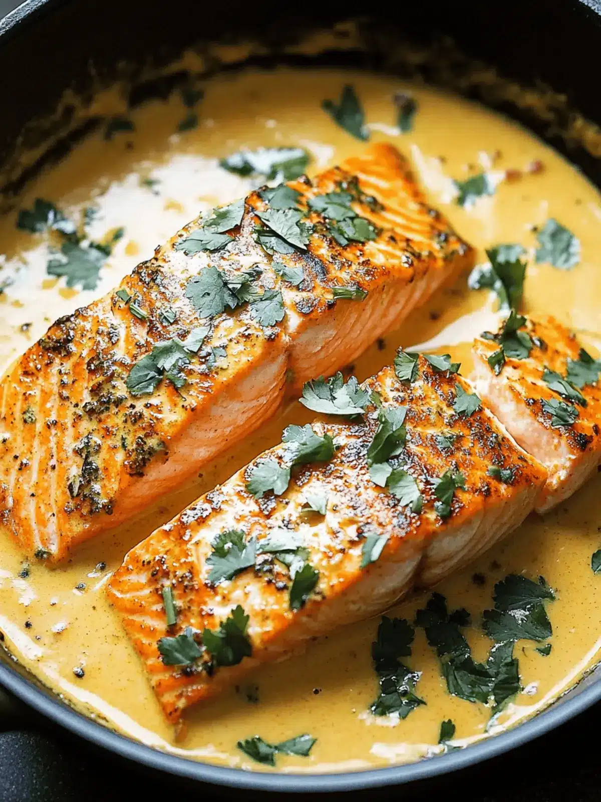 Creamy Curried Salmon Skillet
