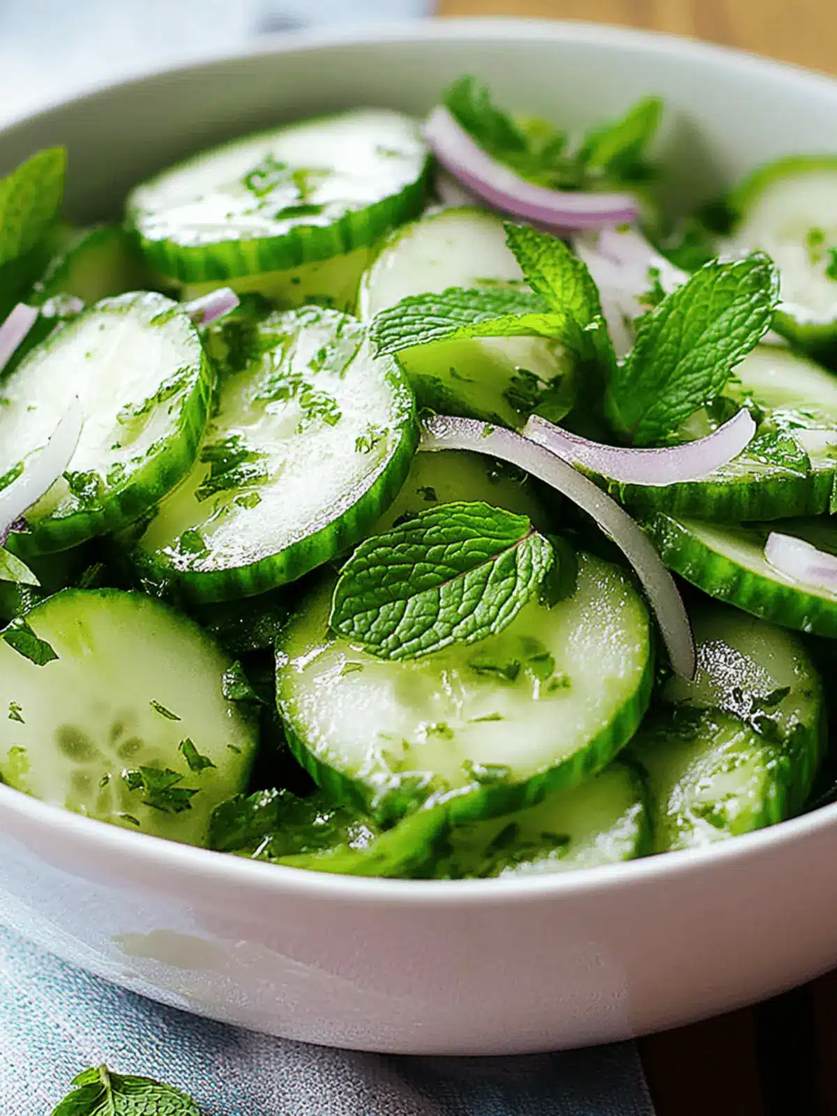 Crisp Cucumber Salad with Mint & Sweet-Tangy Vinaigrette