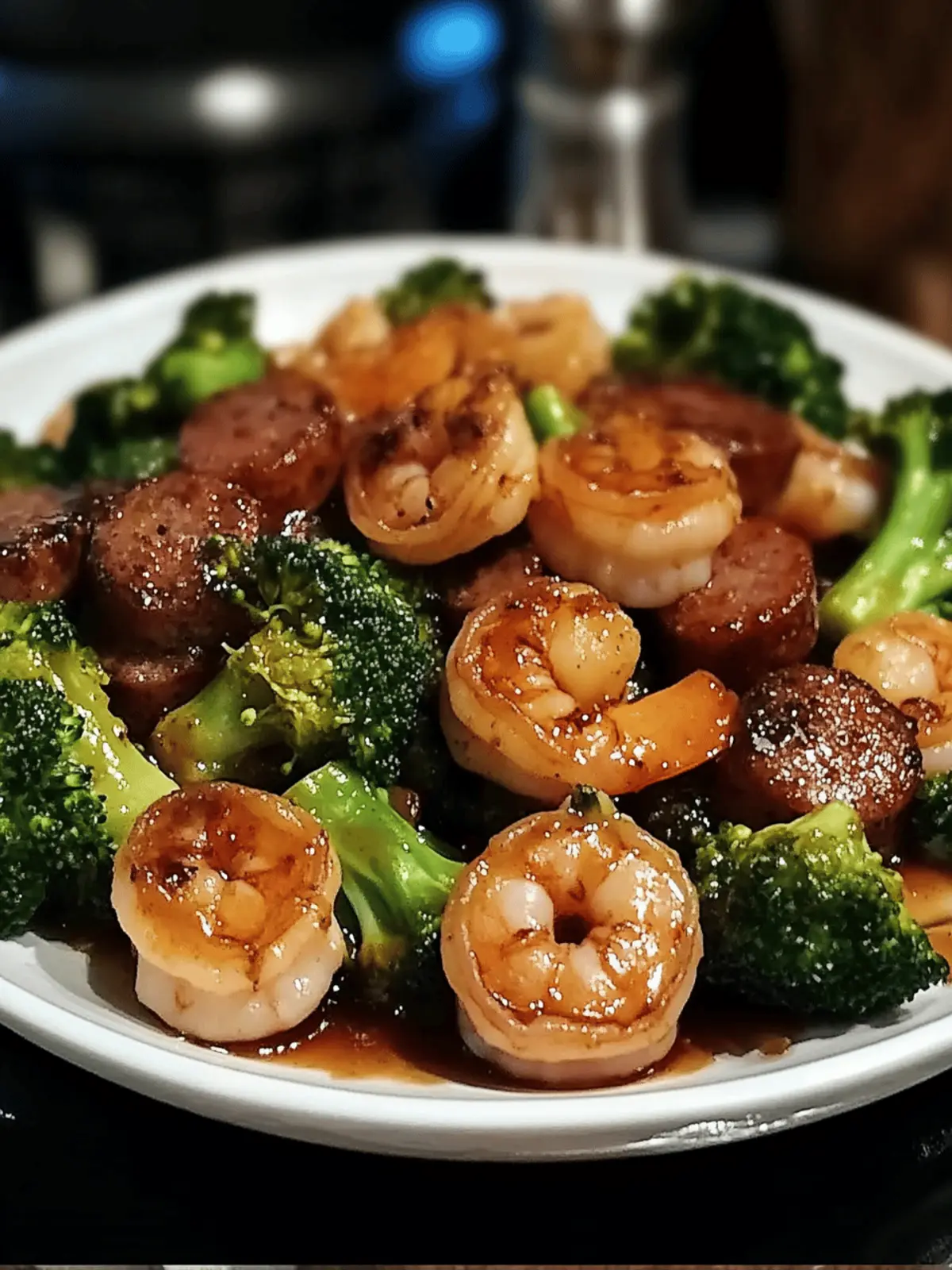 Honey Garlic Shrimp, Sausage & Broccoli