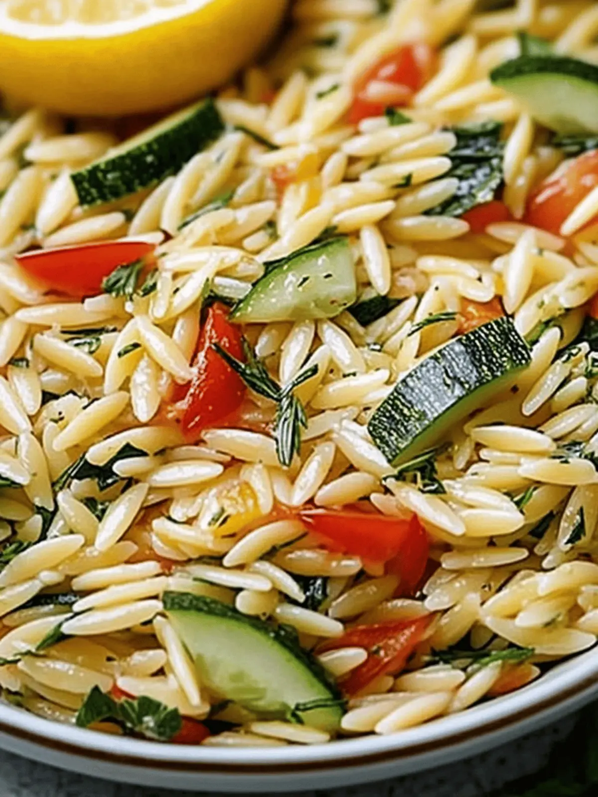 Zesty Lemon Garlic Orzo with Veggies – Summer Delight