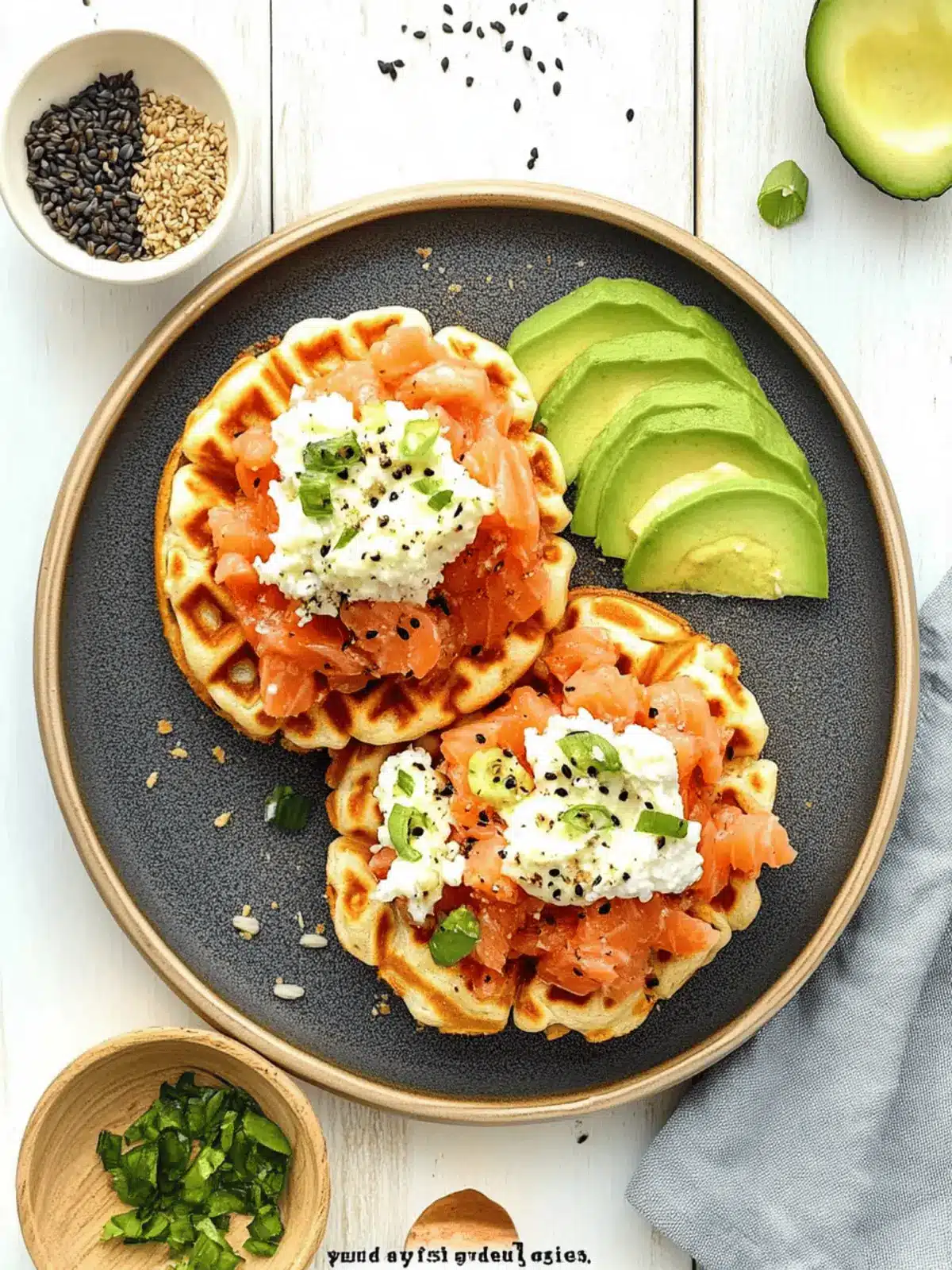 Baked Salmon Rice Waffles