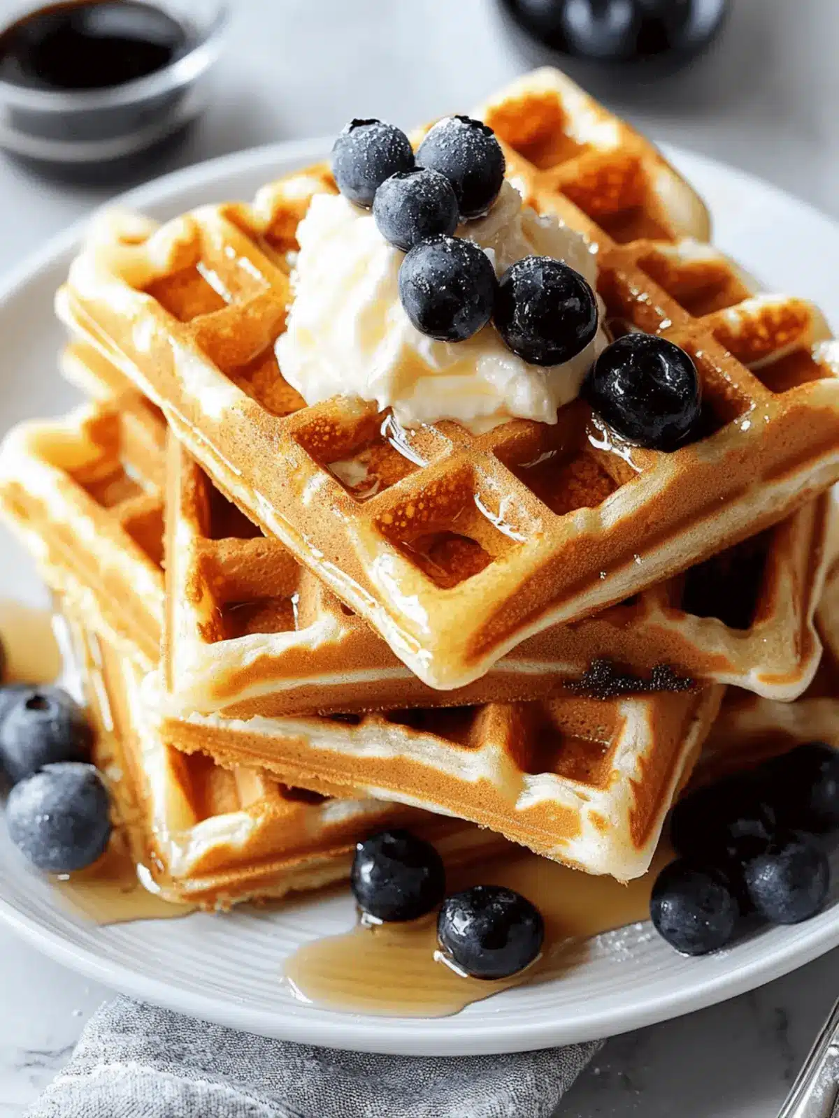 Fluffy and Golden Waffles for Breakfast Bliss