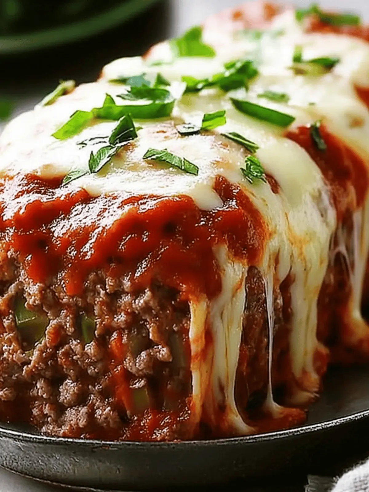 Savory Mozzarella-Stuffed Pizza Meat Loaf