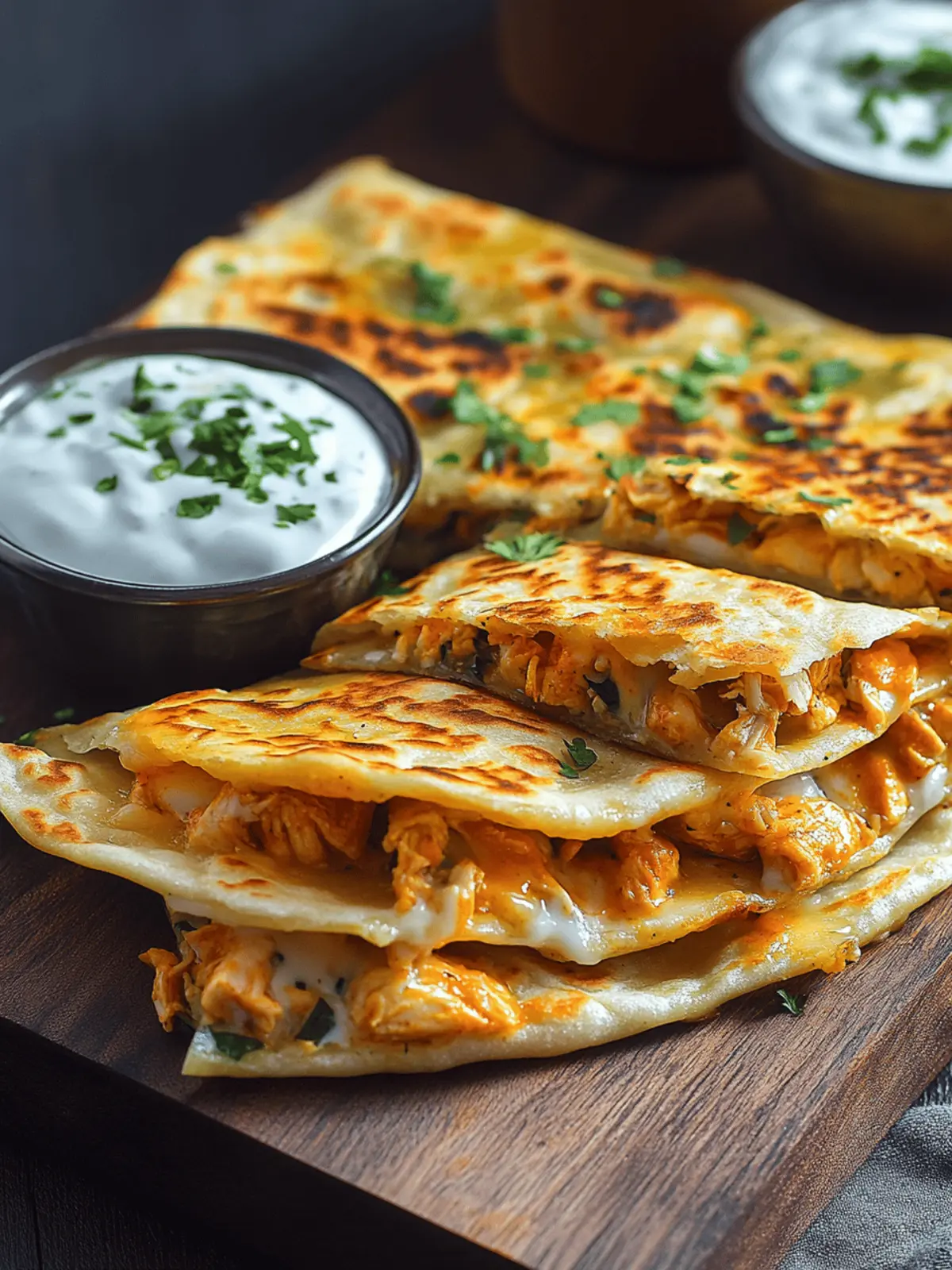 Buffalo Chicken and Cheese Paratha