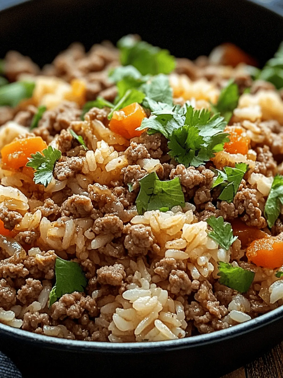 Savory Oriental Ground Beef with Fluffy Rice