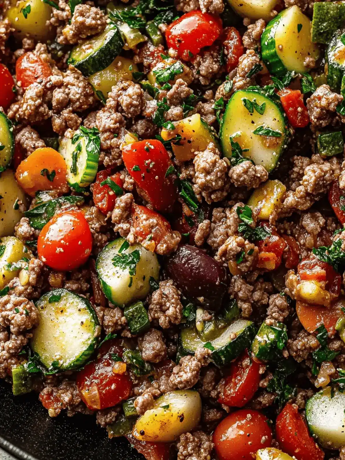 Mediterranean Ground Beef Stir-Fry