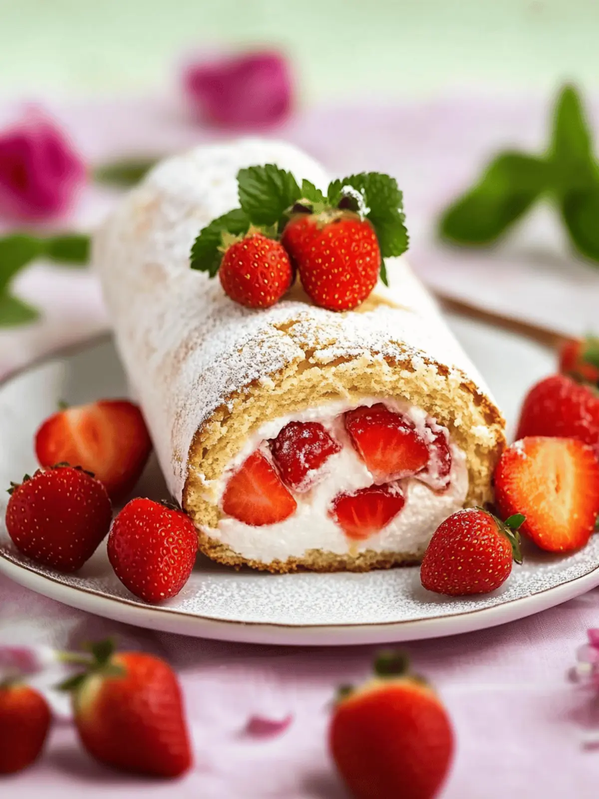 Strawberry Shortcake Roulade