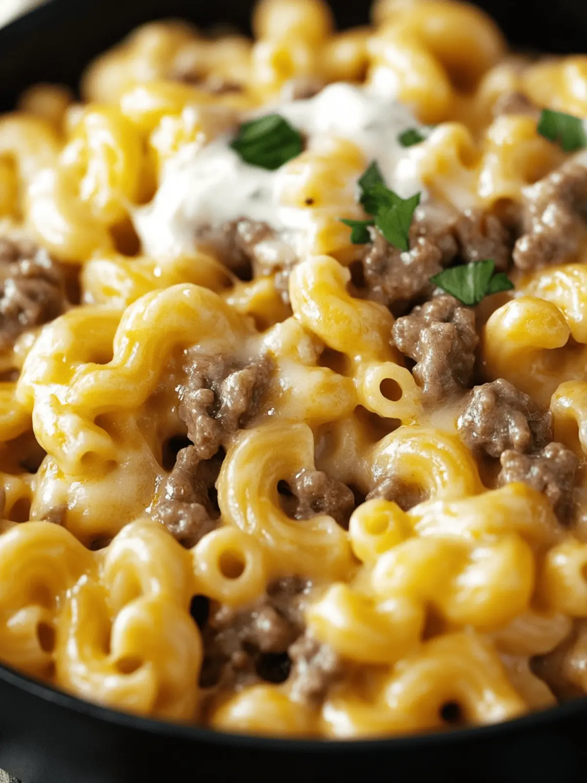 Creamy Beefy Macaroni Skillet Delight